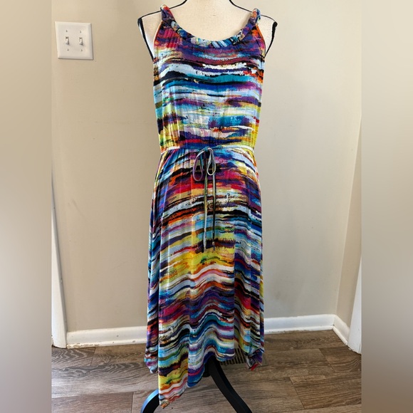 Neiman Marcus Dresses & Skirts - Neiman Marcus abstract striped colorful maxi dress SZ S/M